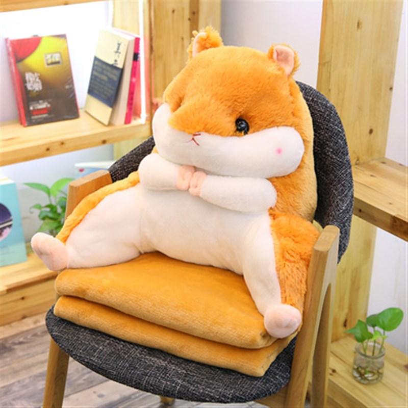 靠枕办公室靠垫护腰靠背腰垫椅子腰枕午睡毯子抱枕被子两用三合一