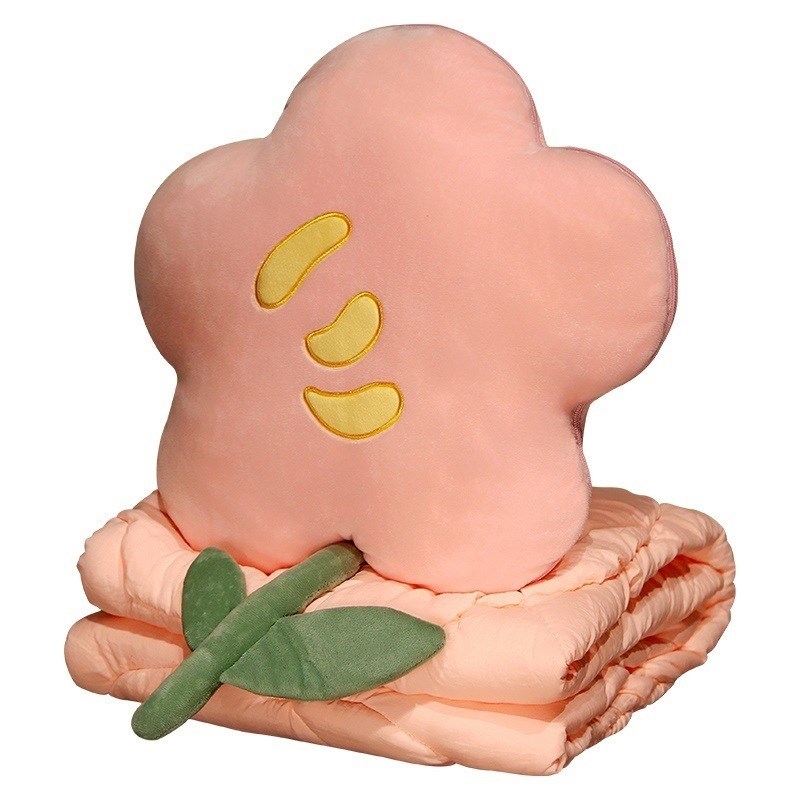 花朵抱枕被子两用办公室午睡小枕头车G载毯子二合一汽车内车用折