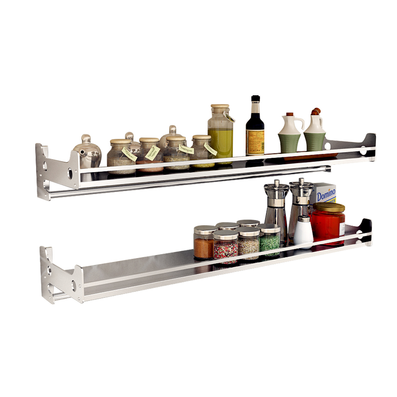 免打孔壁挂式墙上调味料置物架子304不锈K钢厨房用品厨具收纳挂架