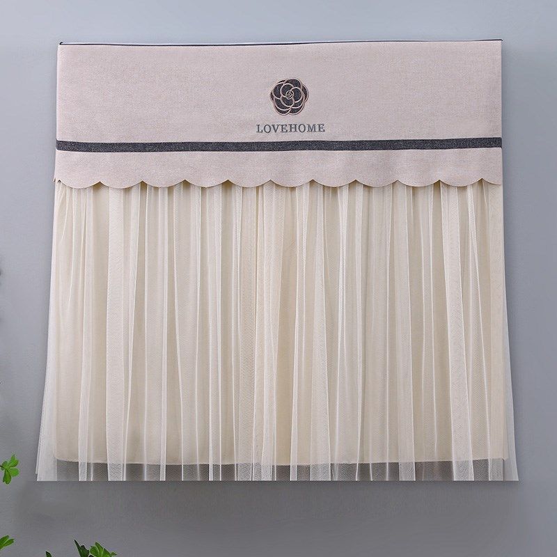 简约挂机b空调罩纯色田园风家用防风直吹绣花挂机空调套月子防尘