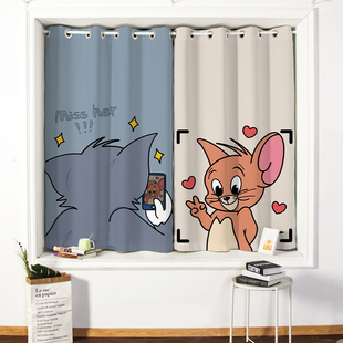 窗帘遮光个性卧室儿童房避光防光隔热G100不透光卡通可爱全遮阳布