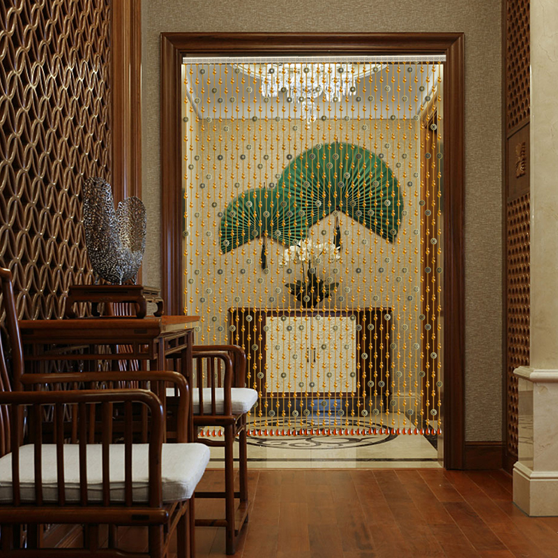 风水水晶葫芦珠帘厕所隔断帘成品卧室五帝M铜钱卫生间挂门帘免打