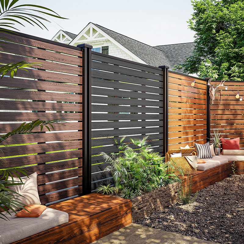 庭院塑木栅栏花园栏杆户外u屏风墙隔断围栏防腐木室外护栏篱笆木