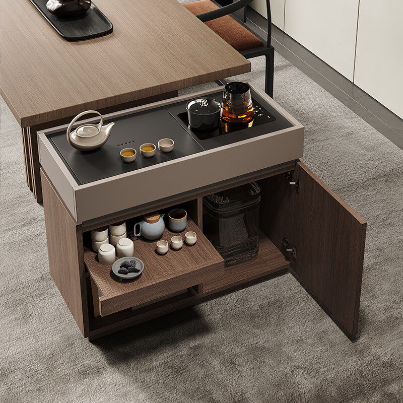 实木可移动茶水柜烧水壶一体茶几桌沙发侧面边柜小推车边几置物架