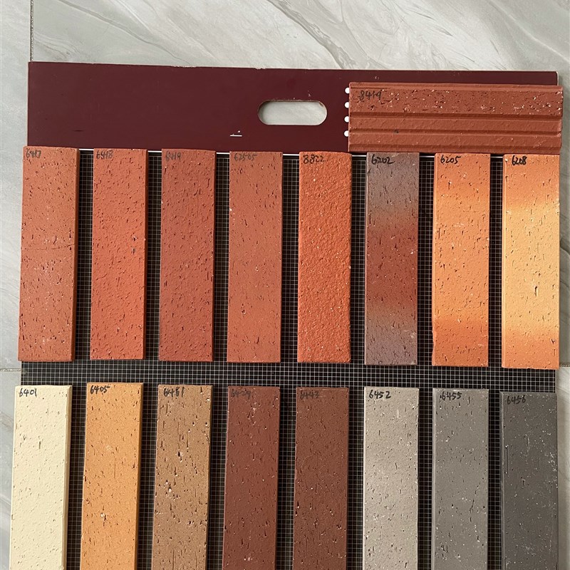 劈开砖陶土红砖小条文化砖别墅外墙砖复古砖红砖贴片624