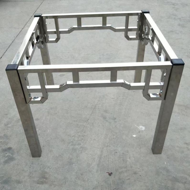 不锈钢桌腿支架岩板桌子腿大板桌桌脚金J属桌架餐桌脚不锈钢方桌