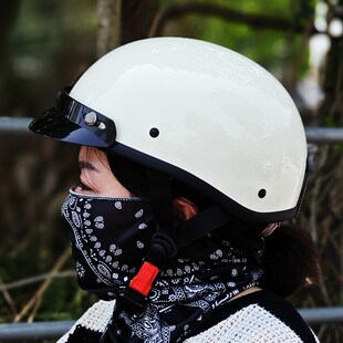 国标3C夏季轻便头盔男摩托车巡航复古半盔瓢盔电动车头盔女小盔体