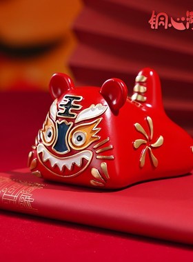 铜摆件《童年f中的布老虎》家居新年装饰工艺品客厅桌面铜老虎摆