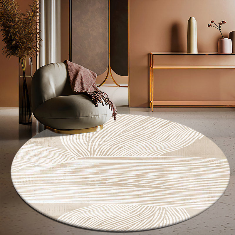 侘寂风圆形皮革地垫可擦洗免洗PVC防水防油防滑电脑椅转椅垫子