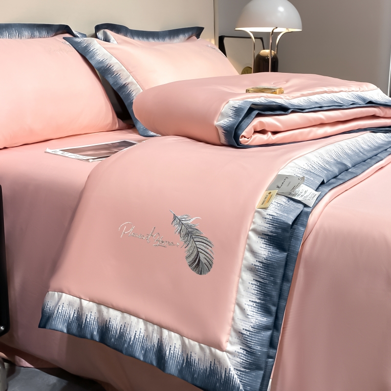 高级感丝滑裸睡140s真丝夏凉被四件套I冰丝凉感薄被夏季双人空调