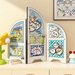 2025新款电视柜背景墙两侧装饰线条小狗桌面创意可移动小屏风摆件