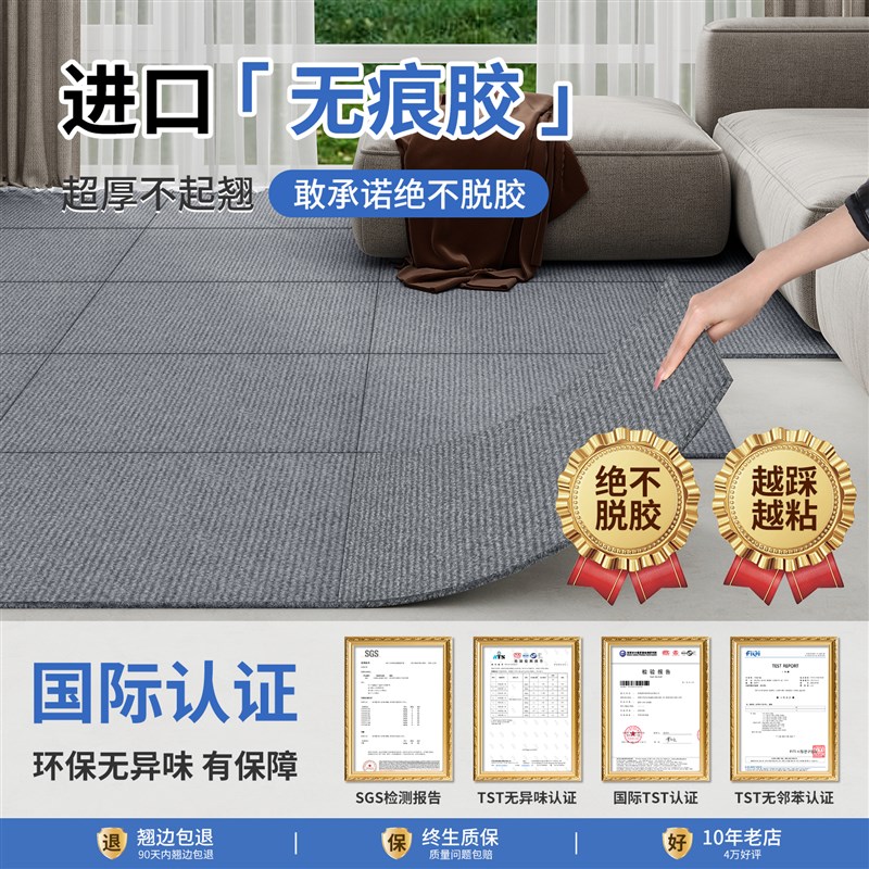自粘地毯地垫大面积全o铺拼接方块卧室客厅办公室防滑水泥地直接