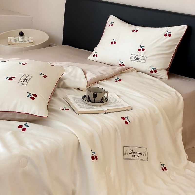 夏季兰精天丝大豆被夏凉被四件套可机洗空调被夏被刺绣薄被子被芯,床上用品,化纤被,淘宝优惠券,粉丝福利购,淘宝优惠卷