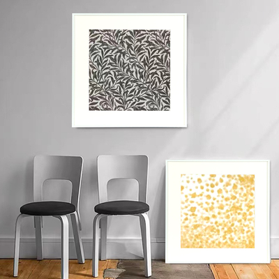 正方形白色画框带卡纸留白装裱窄边铝合金相框挂墙可定制任意尺寸