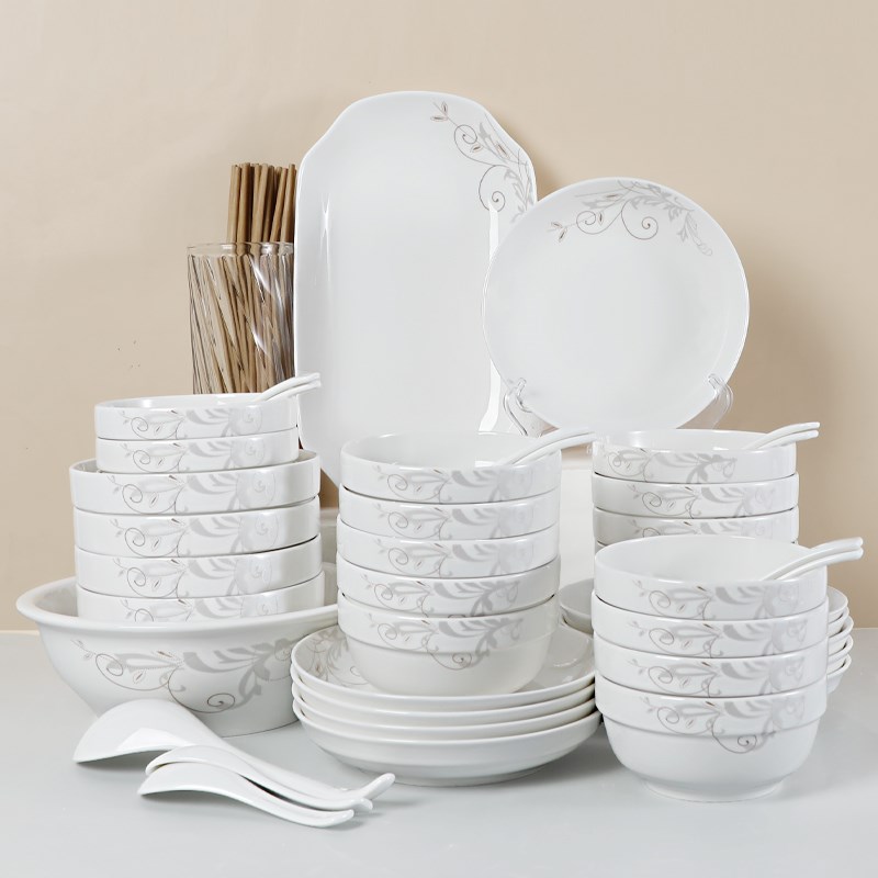 碗碟套装10人用 ins风陶u瓷餐具简约2024新款盘子碗组合现代家用