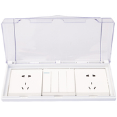 三位86型开关插座防水盒粘贴式 浴室透明三联插座防溅盒自粘防水罩