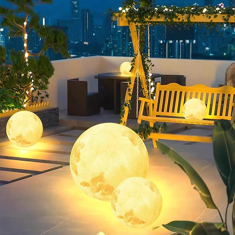 太阳能户外月球灯太阳能草坪灯月亮E灯户外庭院灯花园装饰氛围地