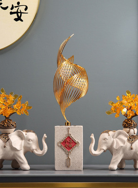 风生水起高级感摆件创意玄关客厅发财树大象装饰品送领导长辈礼物