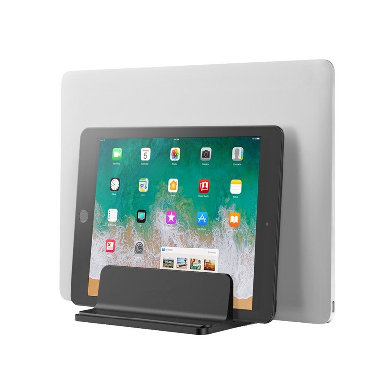 笔记本竖立式支架桌面硅胶防滑手提macbook笔电直立铝合金收纳架