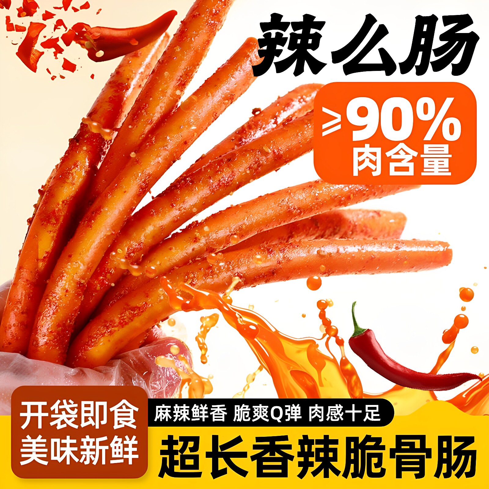 辣么肠【独立包装】小袁哥超长脆骨香肠辣条风味开袋即食