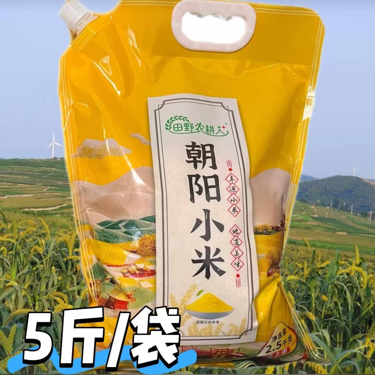 【官方正品】田野农耕人东北朝阳小米5斤家庭装早餐小米面