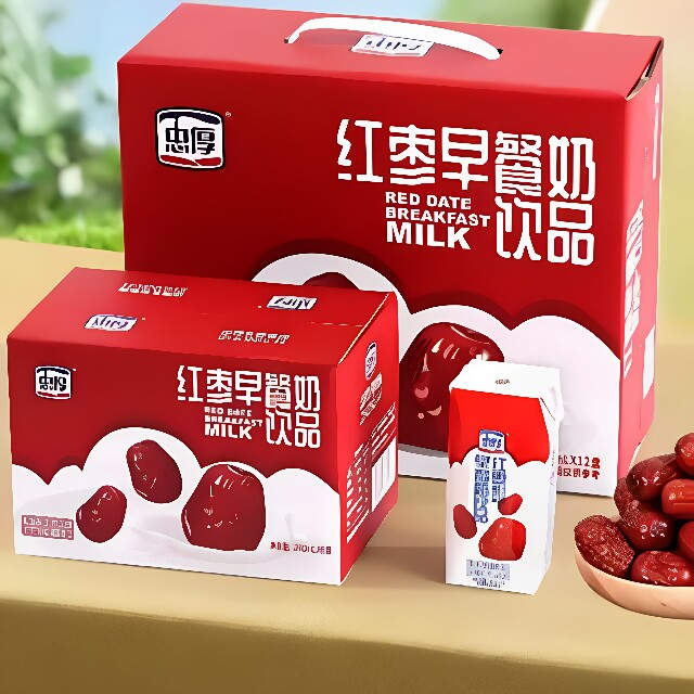 忠厚红枣牛奶整箱早餐红枣牛奶饮料早餐奶饮品好喝200ml*12/6盒