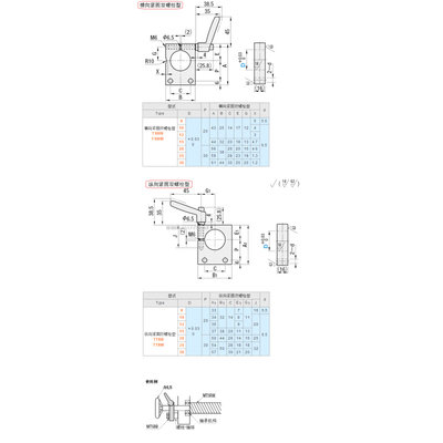 。30度梯形丝杠防转动固定件MTSWM MTTBM MTSWB MTTBB 12 15 20 2