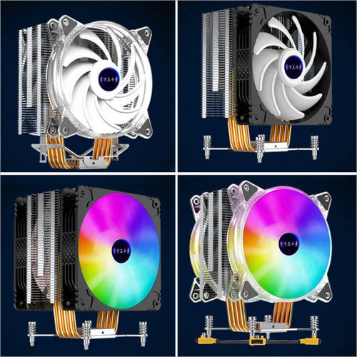 4铜管cpu散热器12CM台式机主机电脑X79 X99 1155 AMD cpu发光风扇