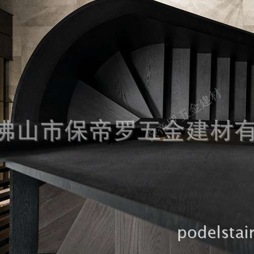 保帝罗钢木玻璃楼梯灰色玻璃扶手栏杆别墅家用简约装修