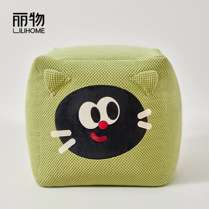 LILIHOME丽物绿耳猫创意可爱坐墩客厅榻榻米蒲团换鞋脚凳子民宿墩