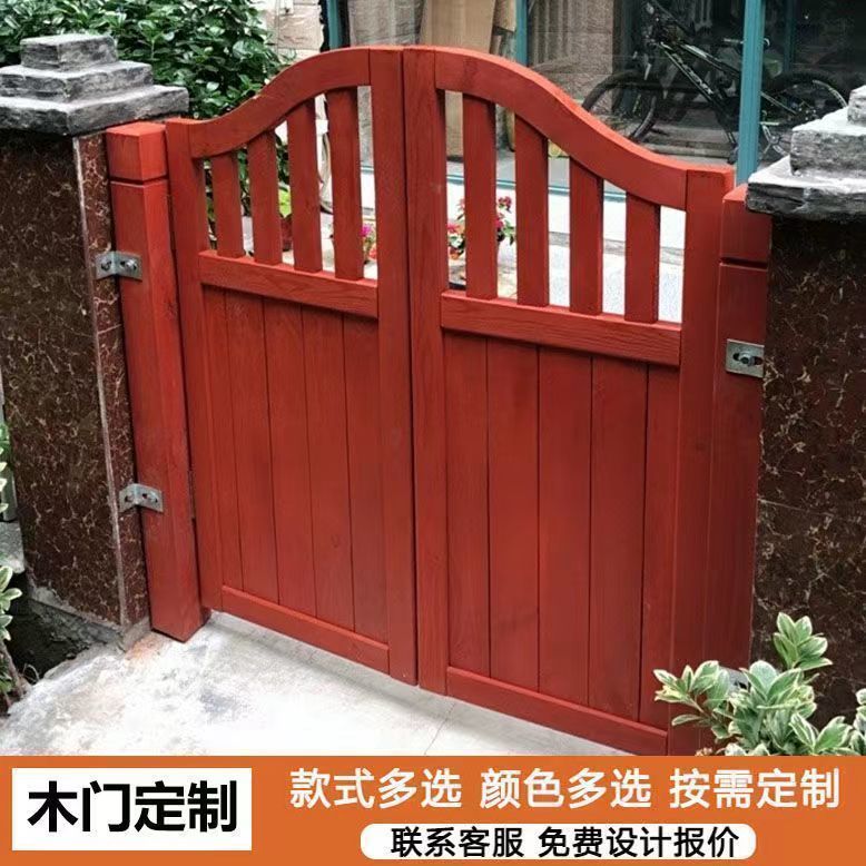 户外庭院门花园木门防腐木栅栏门篱笆门围栏小门别墅门实跨境
