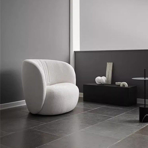 意式轻奢布艺单人沙发椅北欧客厅简约现代卧室阳台懒人老虎休闲椅