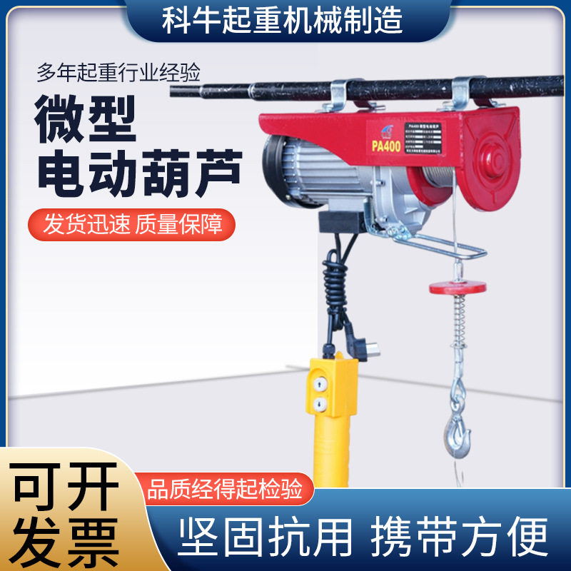 微型电动葫芦220V连体小型吊机带跑车家用移动式行车行吊起重吊机