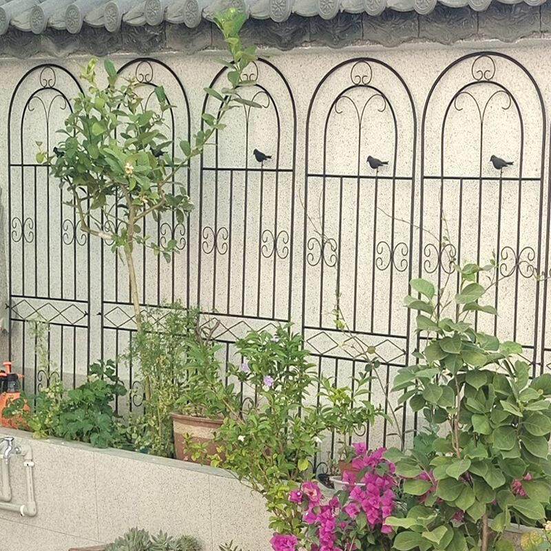 铁线莲蔷薇月季花架爬藤架室外庭院栅栏植物铁艺支撑靠墙攀爬架子