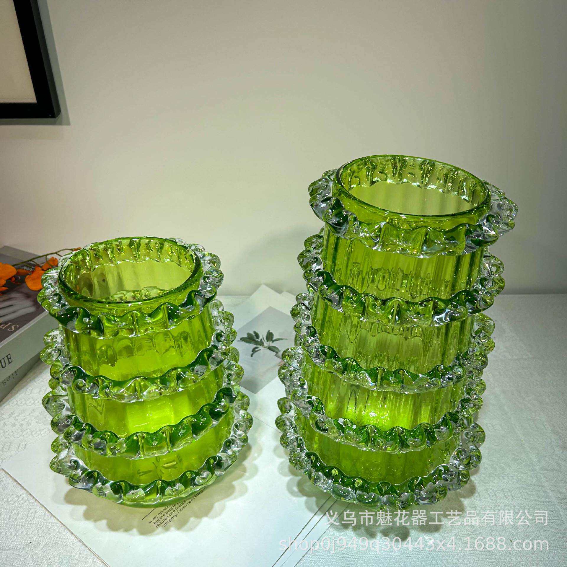 现代重工节节高琉璃花瓶插花器家居摆件样板间办公室高级装饰品