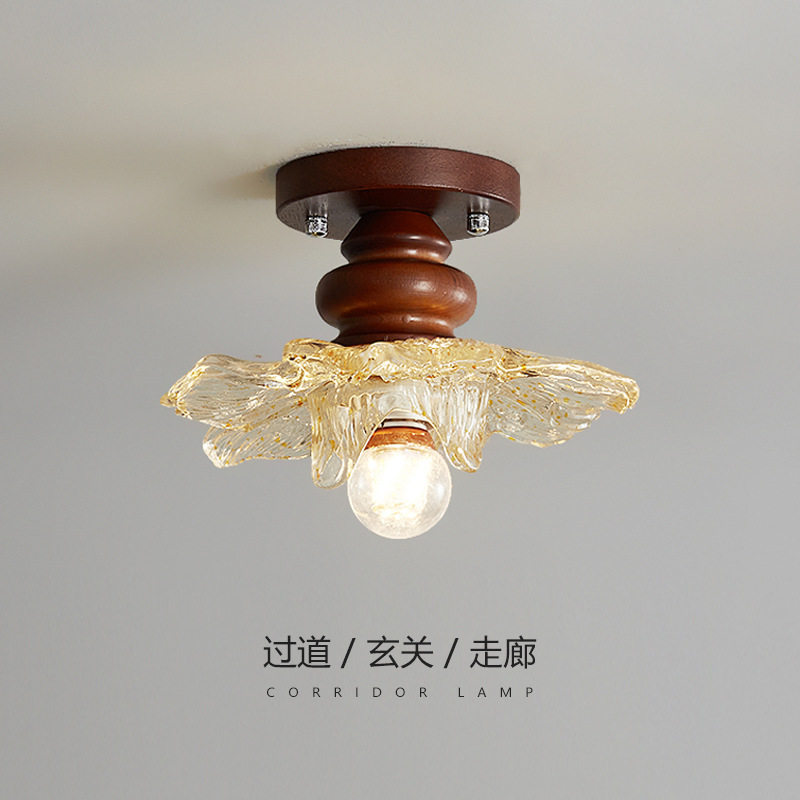 法式复古花瓣过道走廊灯阳台灯楼梯衣帽间入户玄关吸顶灯中古灯具