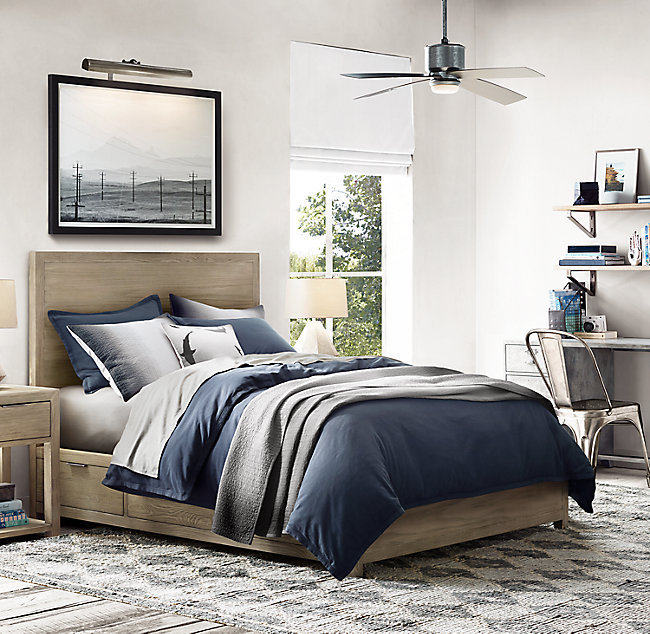 美式乡村橡木全实木床美式乡村复古儿童床意式现代简约轻奢单人床