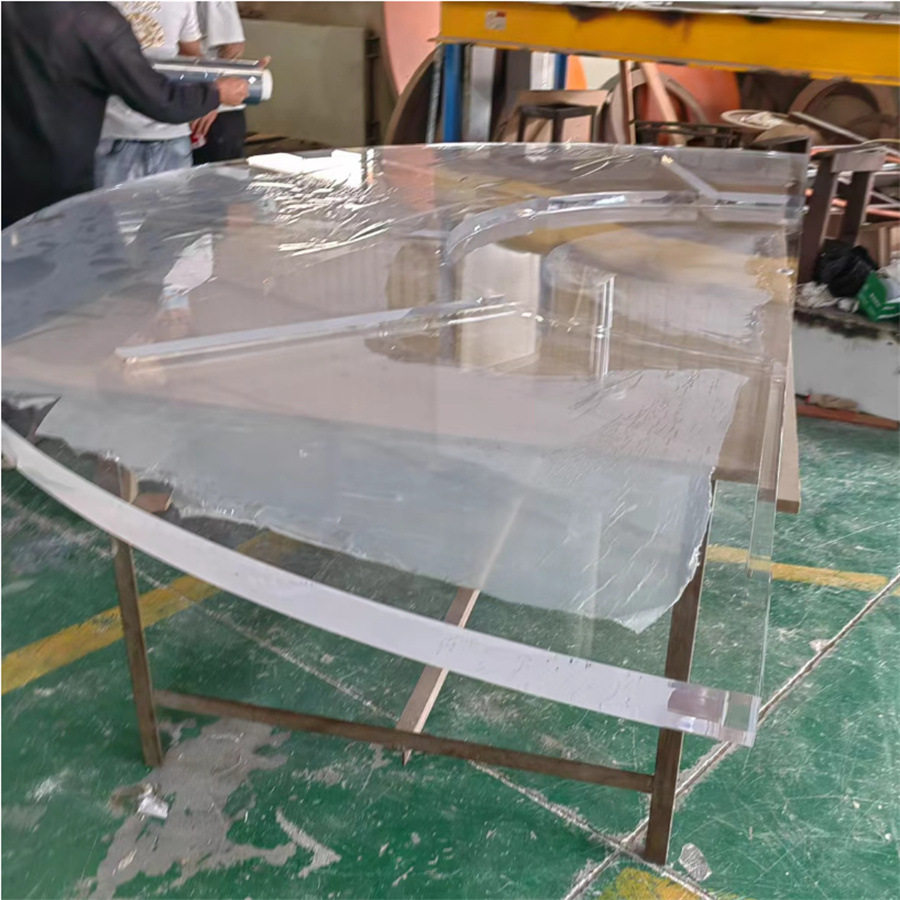 有机玻璃大型圆盘制作亚克力厚板雕刻透明亚克力厚料铣槽抛光制作