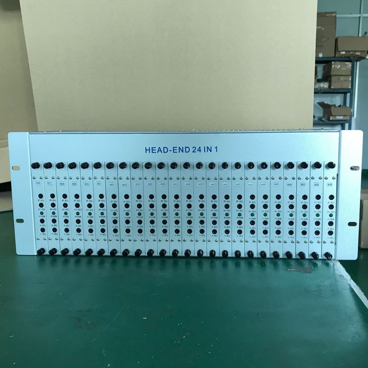 宾馆酒店24路CATV数字有线电视系统前端机房邻频调制器AV转RF