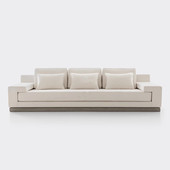 北欧轻奢现代会客区接待区等候区意式 三人沙发酒店三人办公沙发