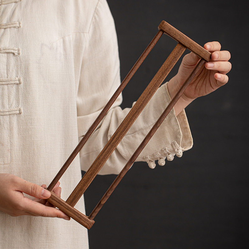 观岚胡桃木茶杯架沥水架实木茶具收纳架摆放小茶杯茶道配件