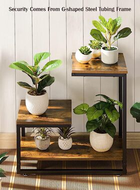 侧桌边桌,G 形窄床头柜,带 3 层装饰梯子架,沙发小边桌植物支架,