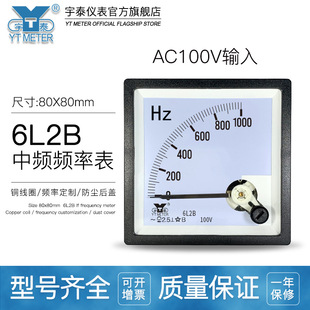 6L2B中频频率表100V输入1000Hz 76mm 1kc指针赫兹表中频炉用80mm