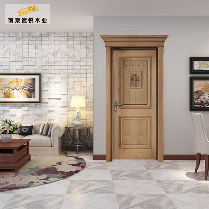 木门制作厂家可订红橡木木门 现代简欧现代客厅原木门 雕花整套门