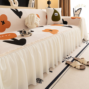 高级感裙摆沙发巾2025新款一整张全盖毯盖布巾全包组合沙发坐垫子