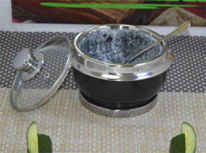 批发抗裂新款12厘米配木架 不粘石锅拌饭 耐高温 韩式石碗石煲带