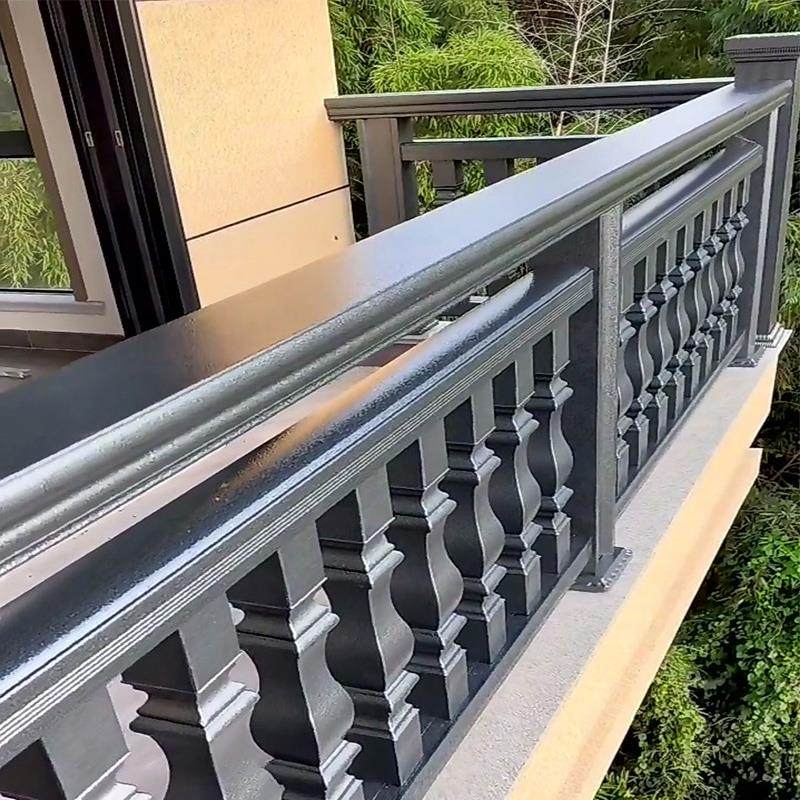 铝合金仿大理石栏杆阳台护栏铝艺围栏家用露台别墅室内外楼梯扶手