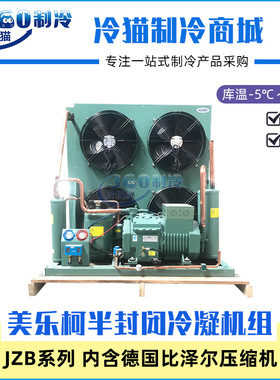 比泽尔制冷机组5匹4FES-5库温-5~5度中温蔬菜保鲜JZBF05M/JZBS05M