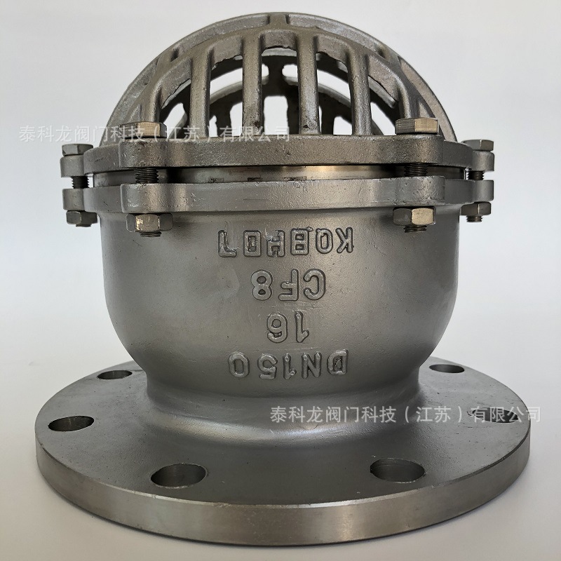 304不锈钢PN法兰水泵底阀H42W-6/10P公斤升降式吸水底阀DN125 100