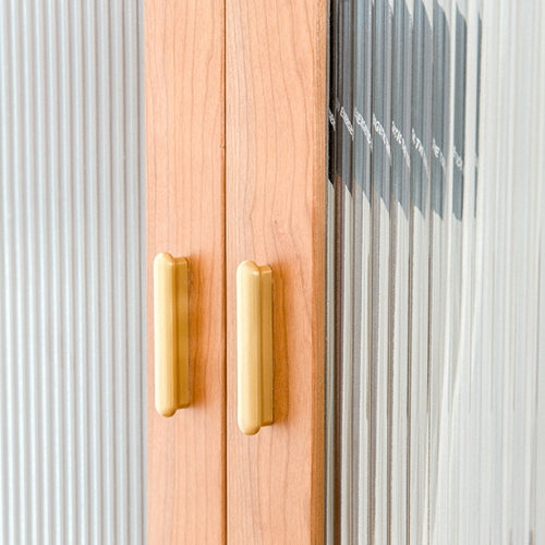 北欧全实木衣柜家用樱桃木玻璃推拉门置物收纳柜原木卧室落地衣橱